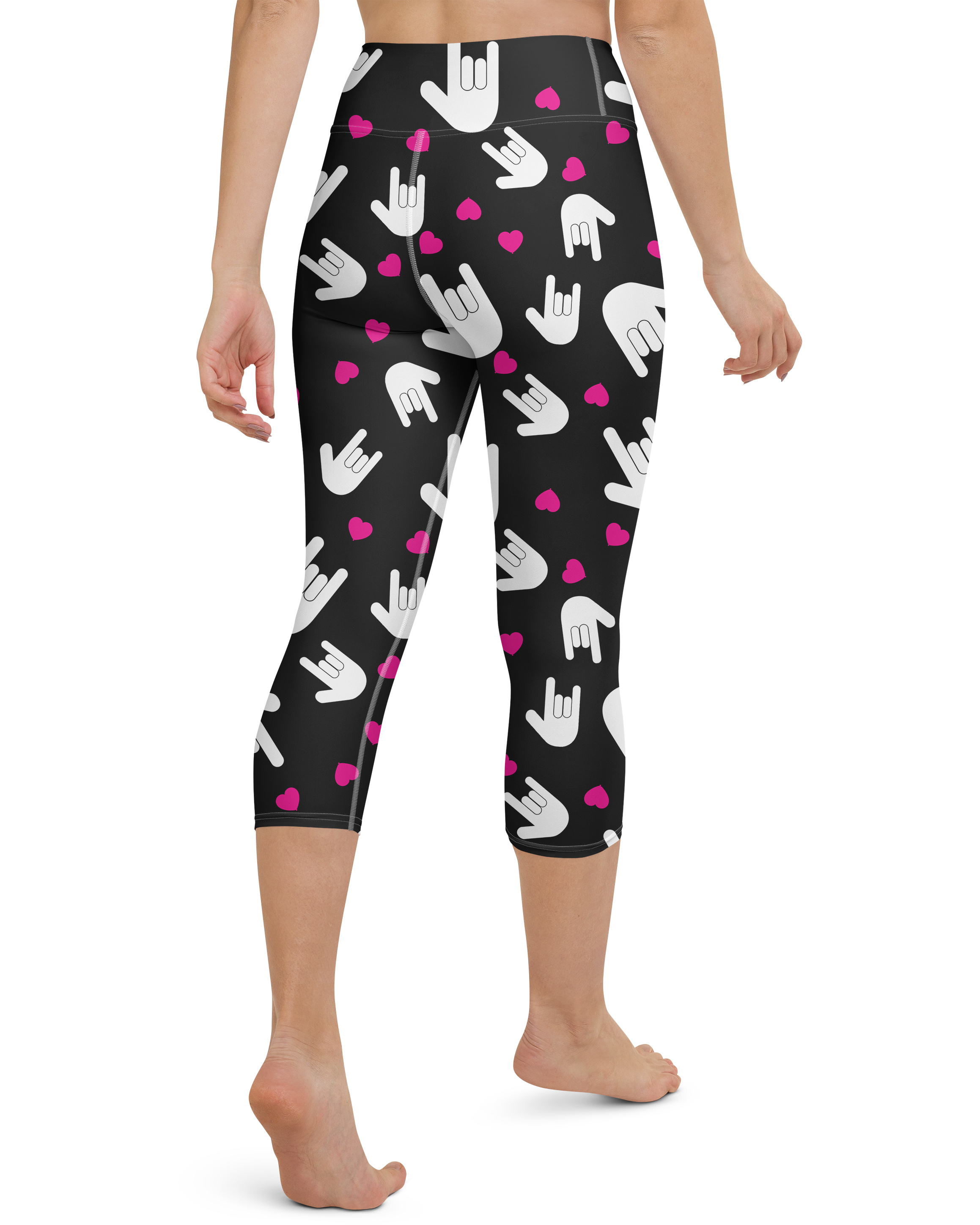 Sign Language I Love You Yoga Capris - Gearbunch