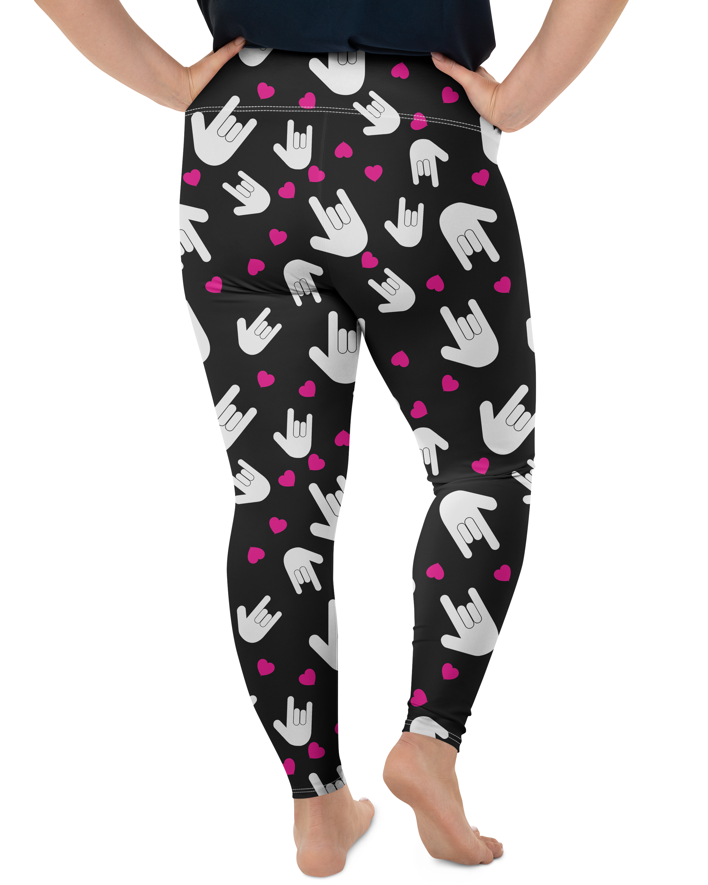  Sign Language I Love You Plus Size Leggings - Gearbunch