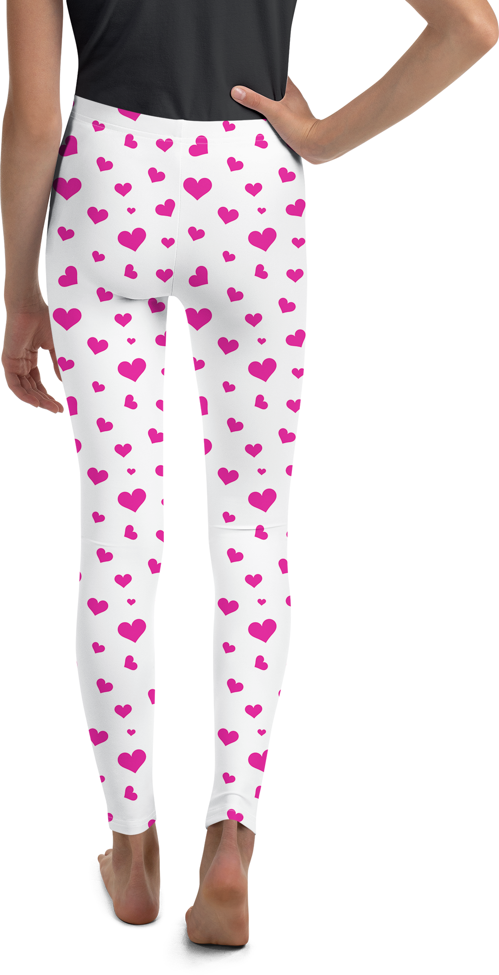 Pink Hearts Youth Leggings - Gearbunch