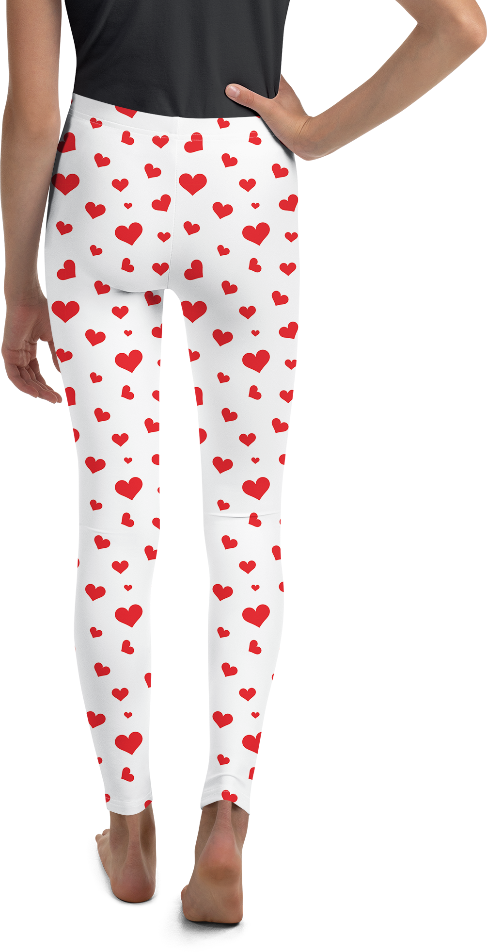 Red Hearts Youth Leggings - Gearbunch