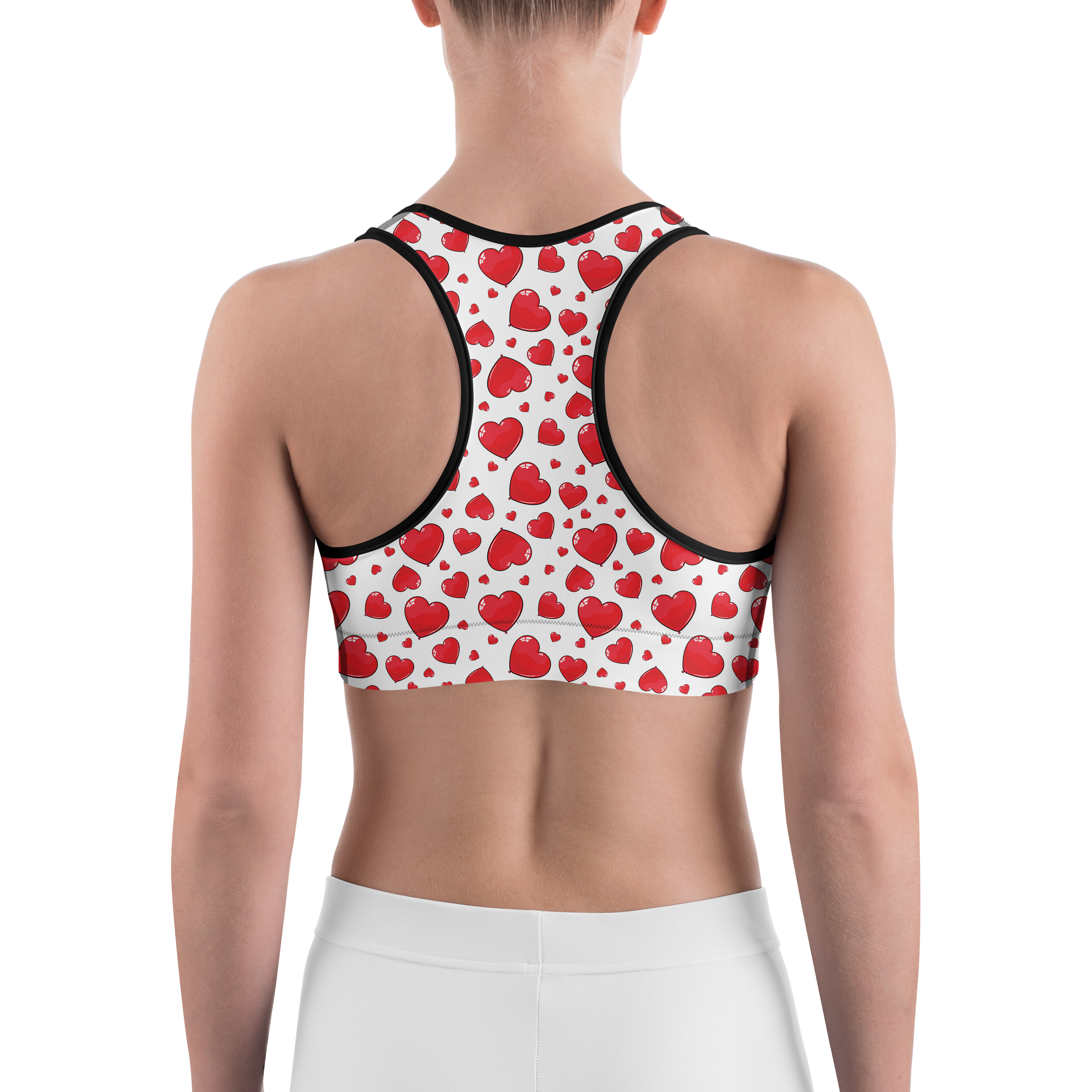 Red Hearts Sports Bra - Gearbunch