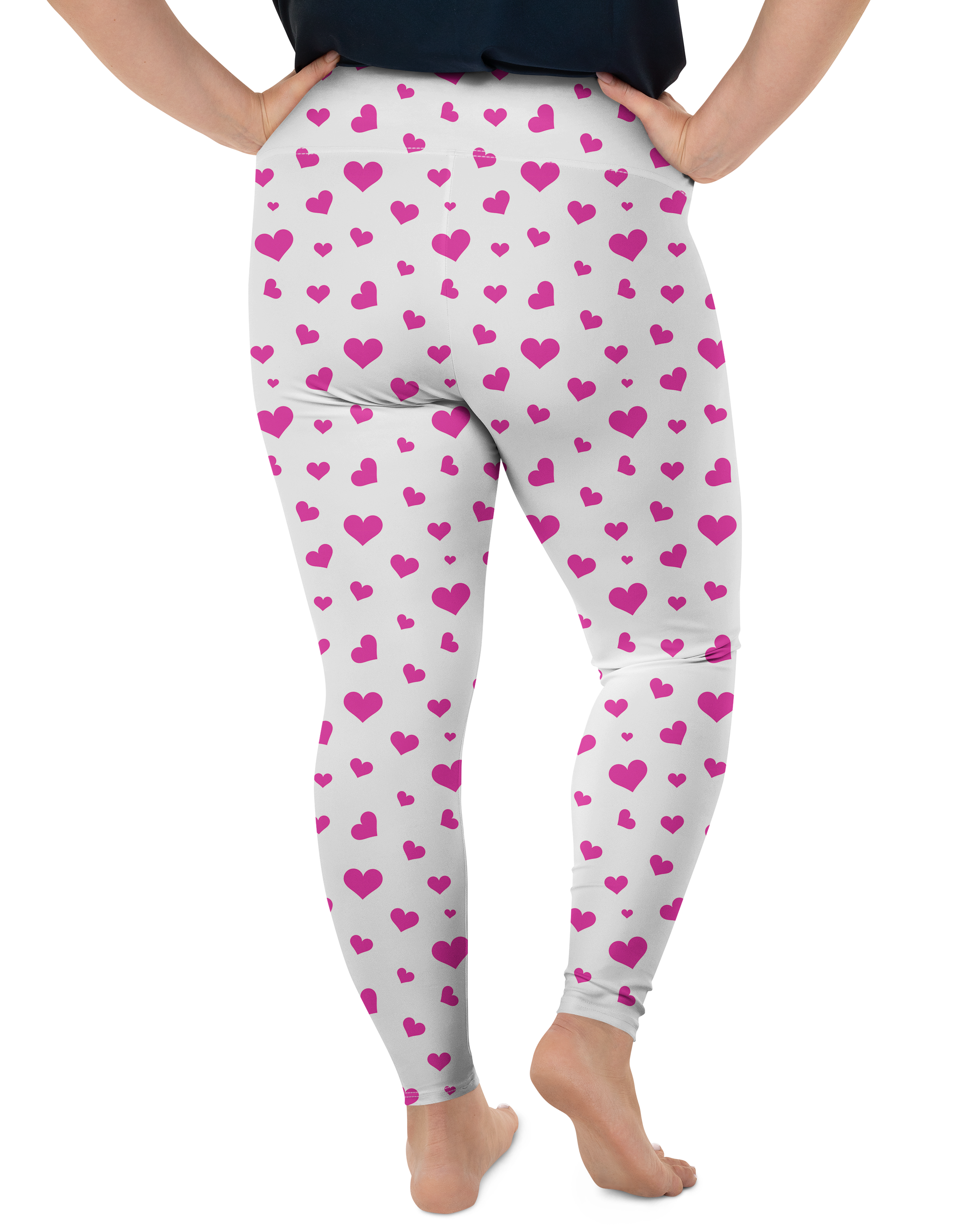 Pink Hearts Plus Size Leggings - Gearbunch