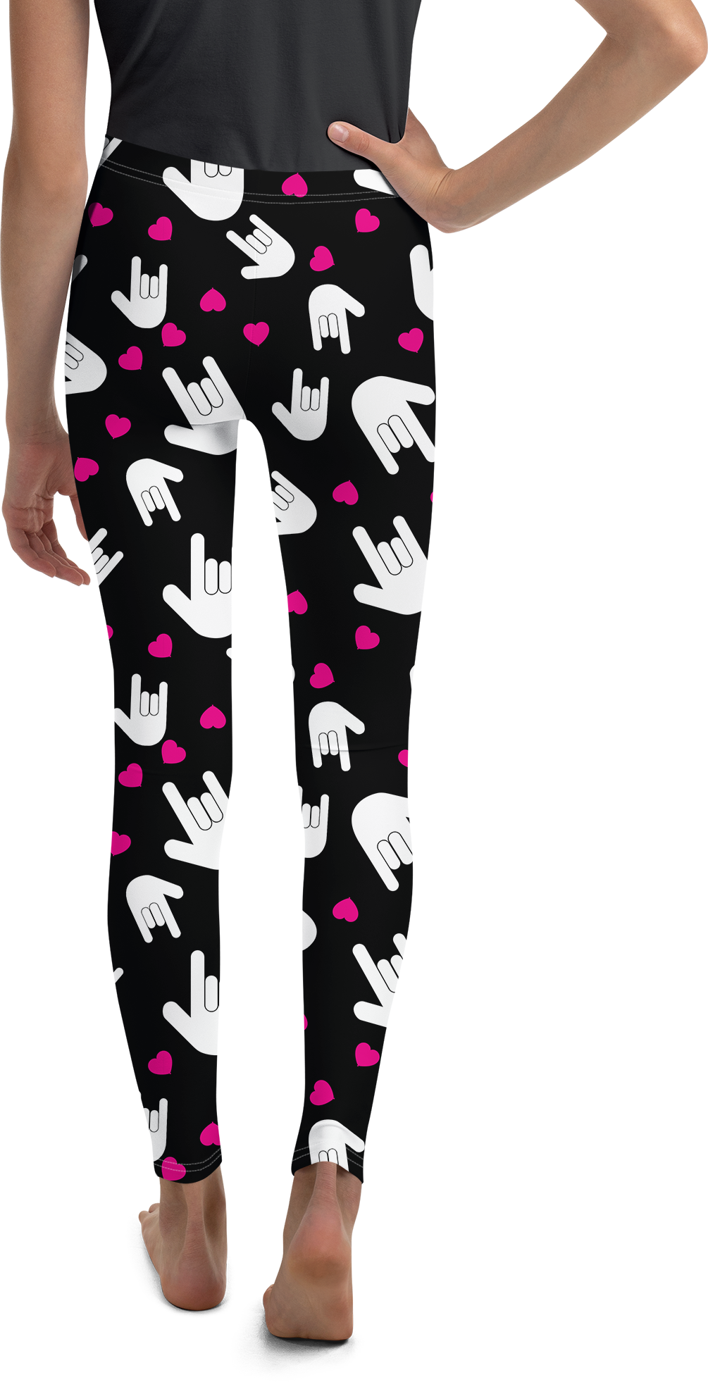 Sign Language I Love You Youth Leggings - Gearbunch