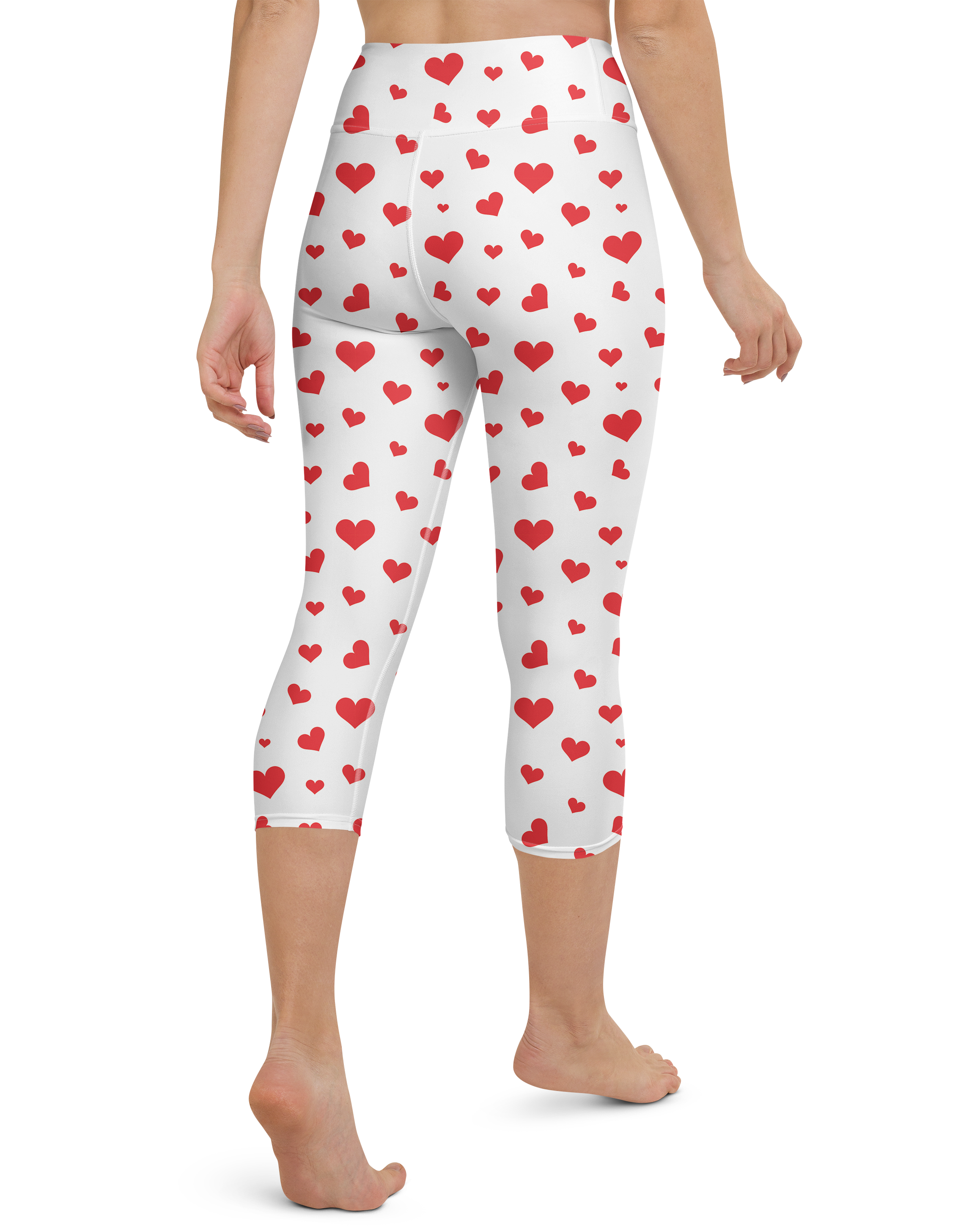 Red Hearts Yoga Capris - Gearbunch