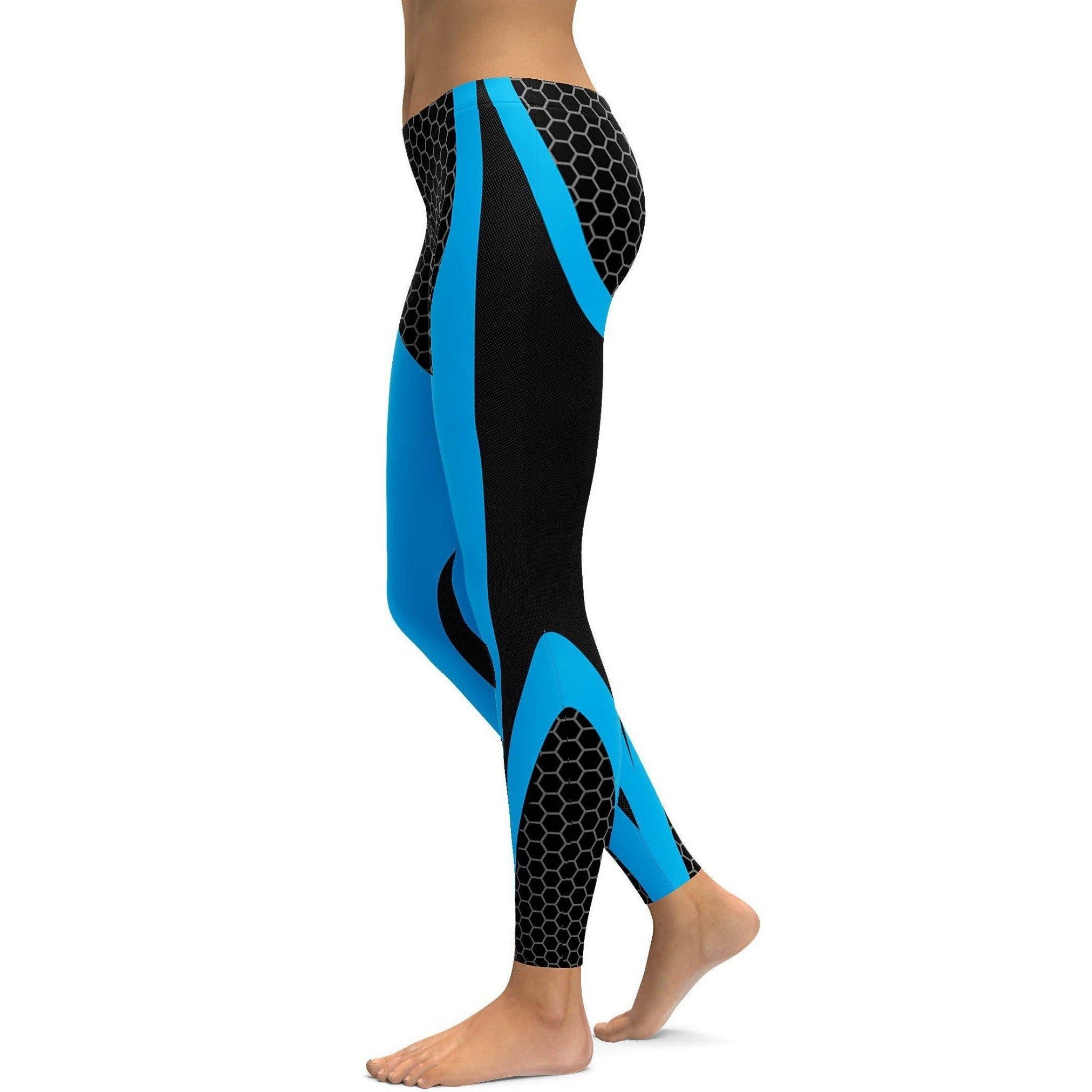 Gym Leggings Honeycomb Blue