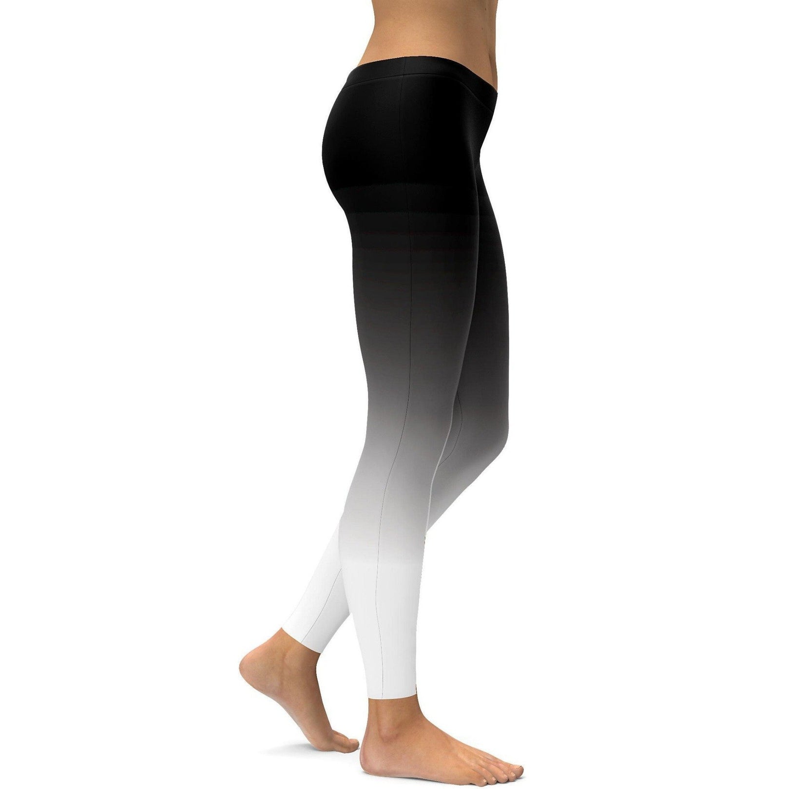 Womens Workout Yoga Ombre Black to White Leggings | Gearbunch.com