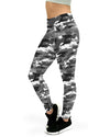 Black & White Camo Women's Yoga Pants GearBunch