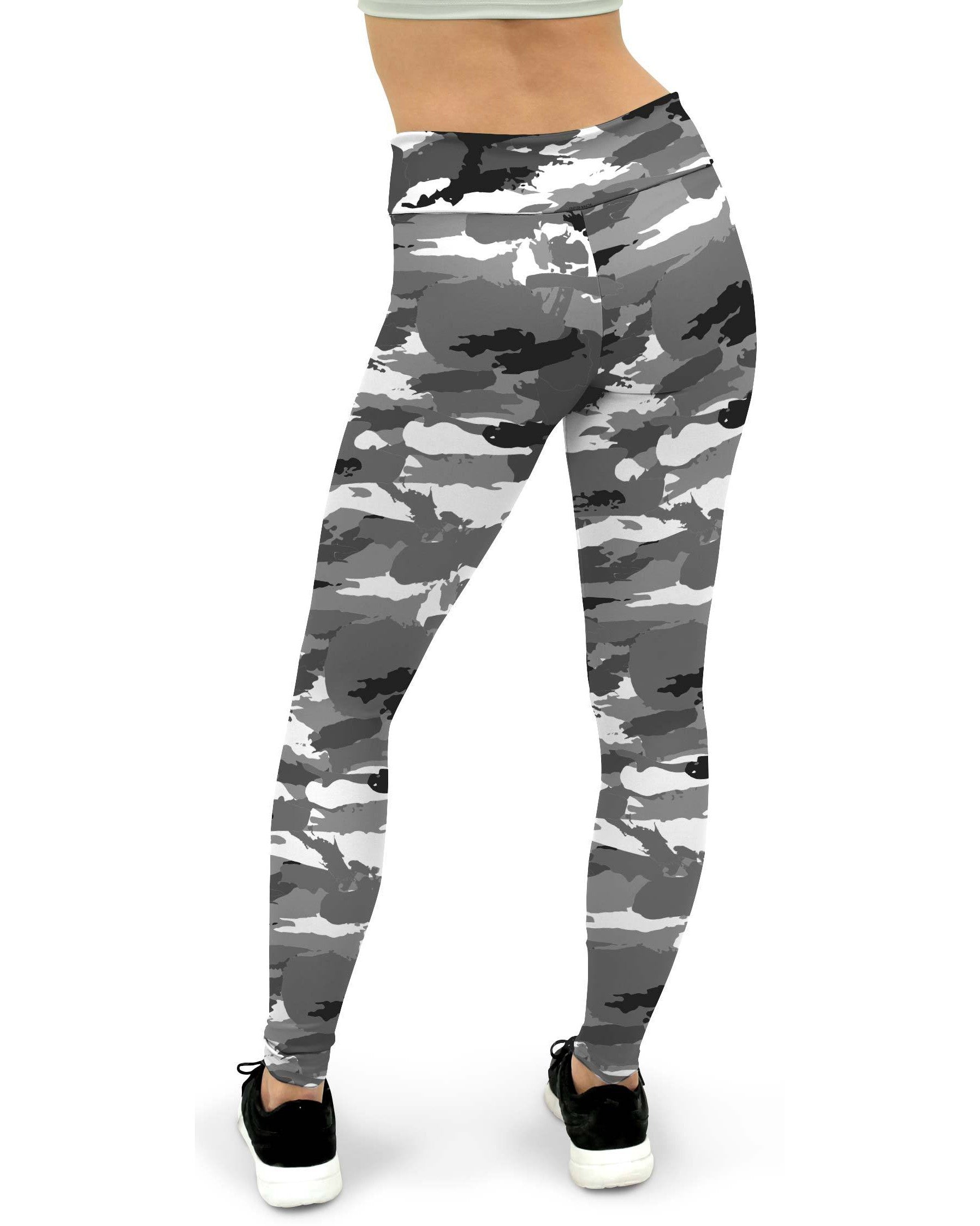 Black & White Camo Women's Yoga Pants GearBunch