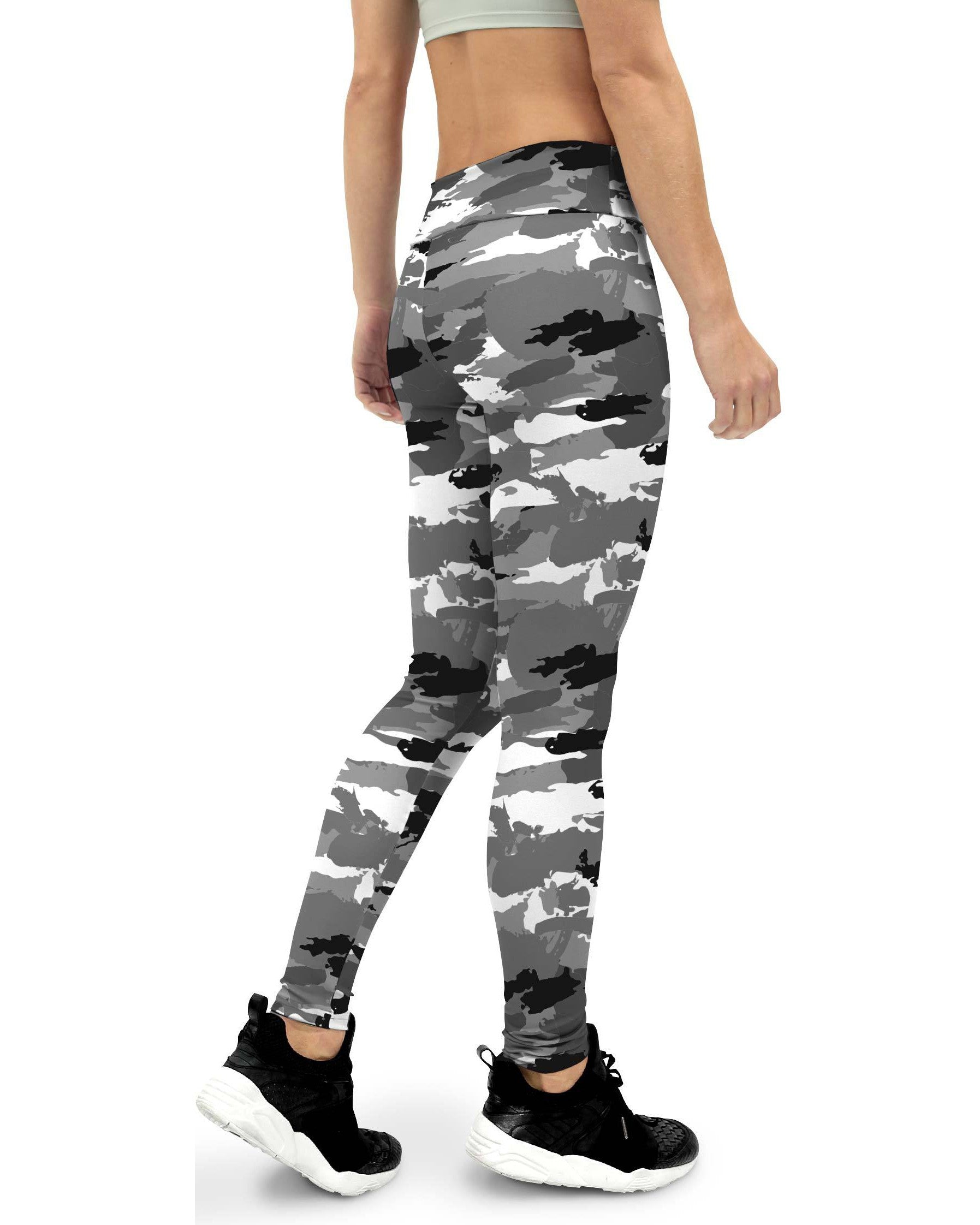 Black & White Camo Women's Yoga Pants GearBunch