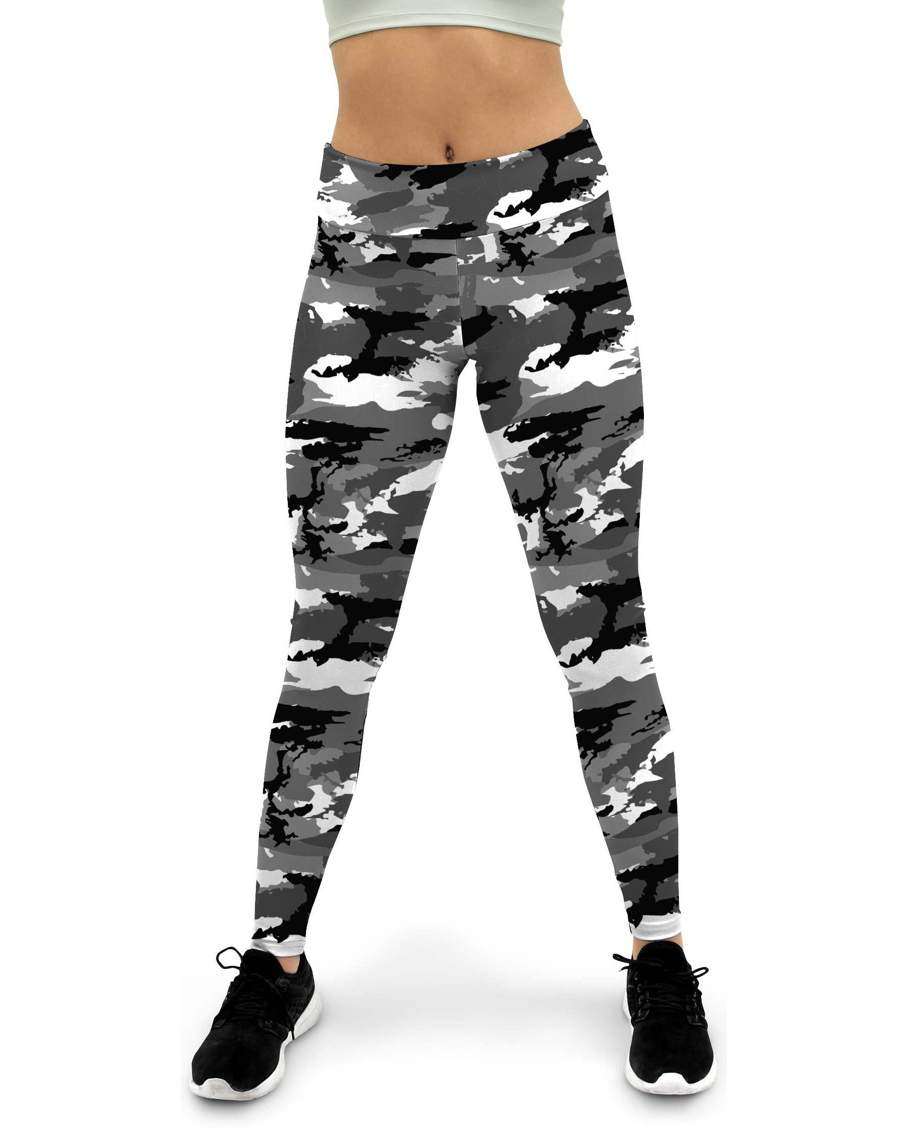 Black & White Camo Women's Yoga Pants GearBunch