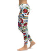 Womens Workout Yoga Colorful Dead - Sugar Skull Leggings White/Red/Green/Blue | Gearbunch.com