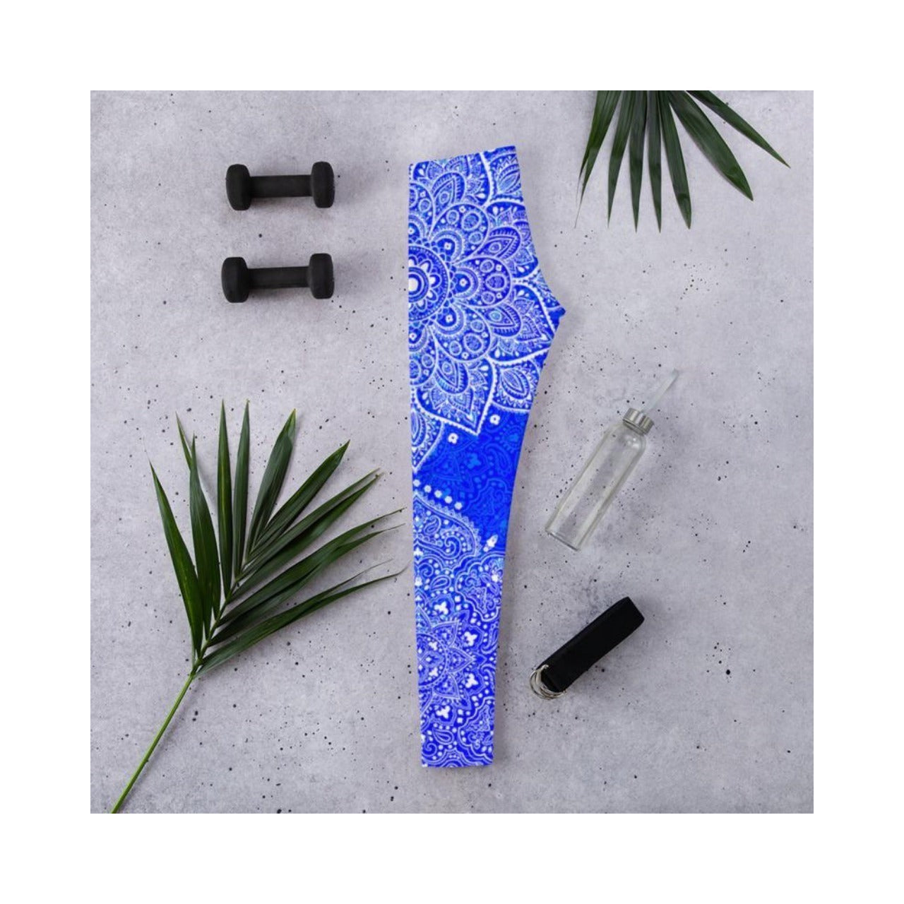 Electric Blue and White Mandala Leggings | GearBunch