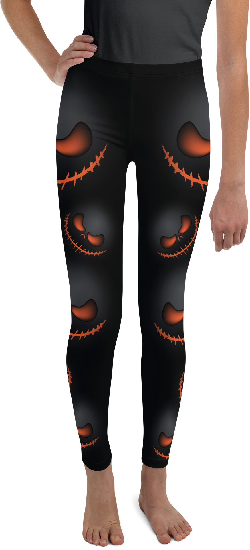 Gearbunch Halloween Evil Pumpkin Grin Youth Leggings - Gearbunch