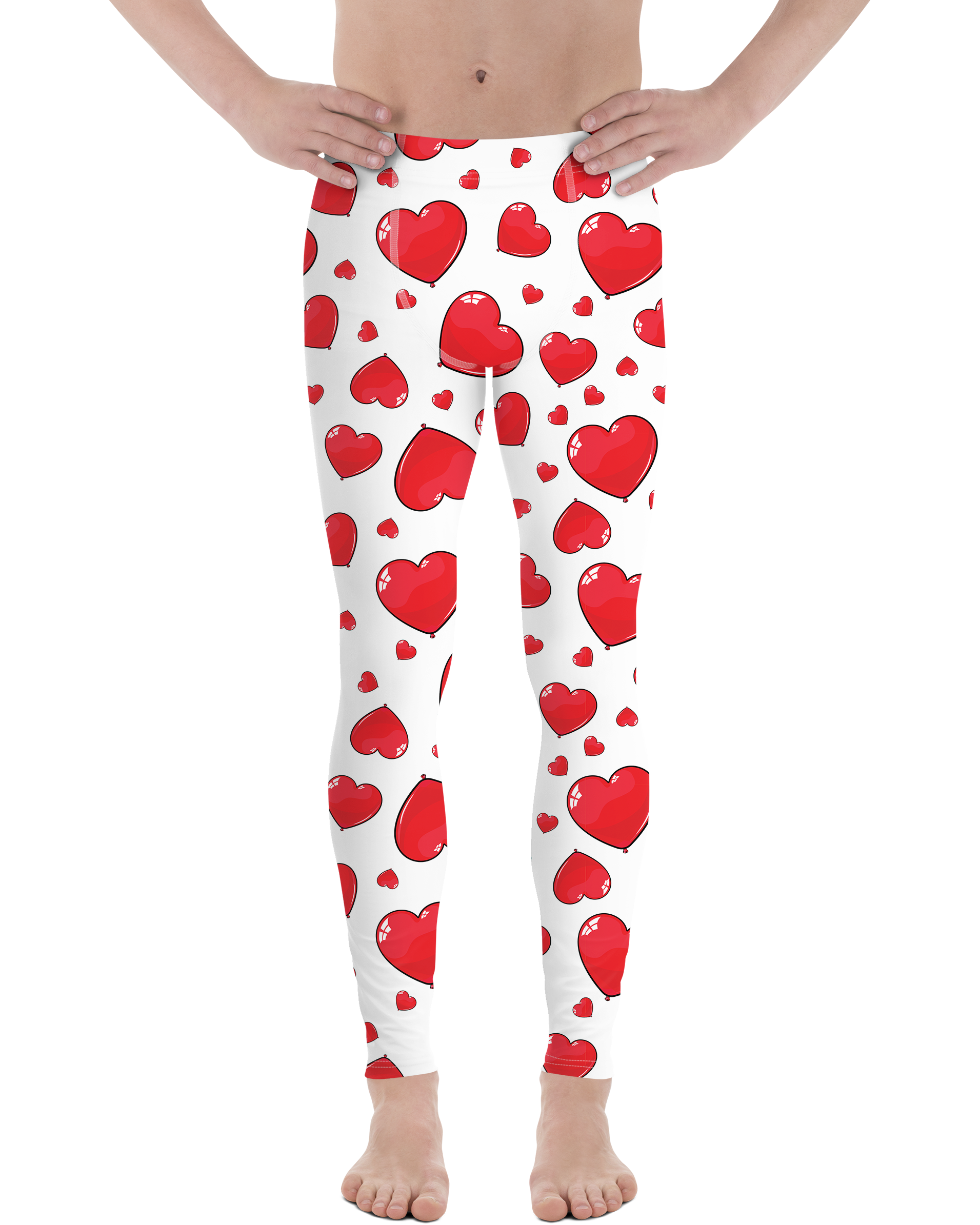 Red Heart Shaped Balloons Meggings - Gearbunch