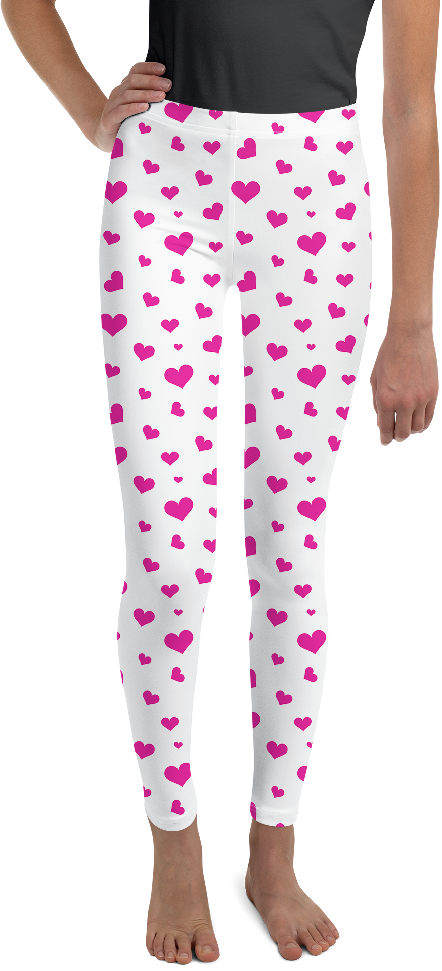 Pink Hearts Youth Leggings - Gearbunch