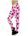 Pink Heart Shaped Balloon Yoga Pants - Gearbunch