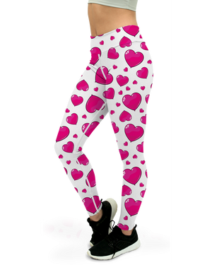 Pink Heart Shaped Balloon Yoga Pants - Gearbunch