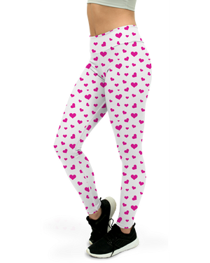 Pink Hearts Yoga Pants - Gearbunch