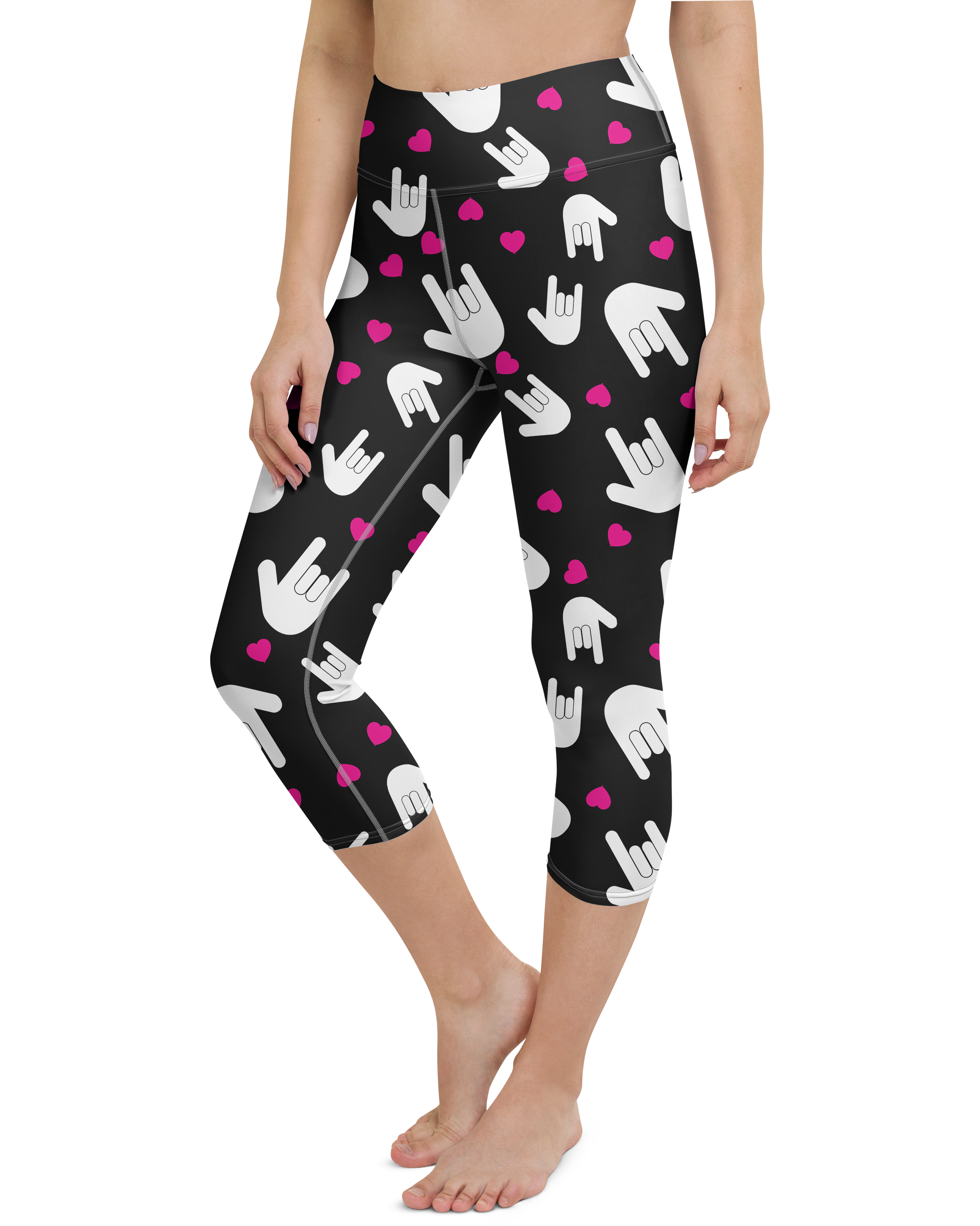 Sign Language I Love You Yoga Capris - Gearbunch