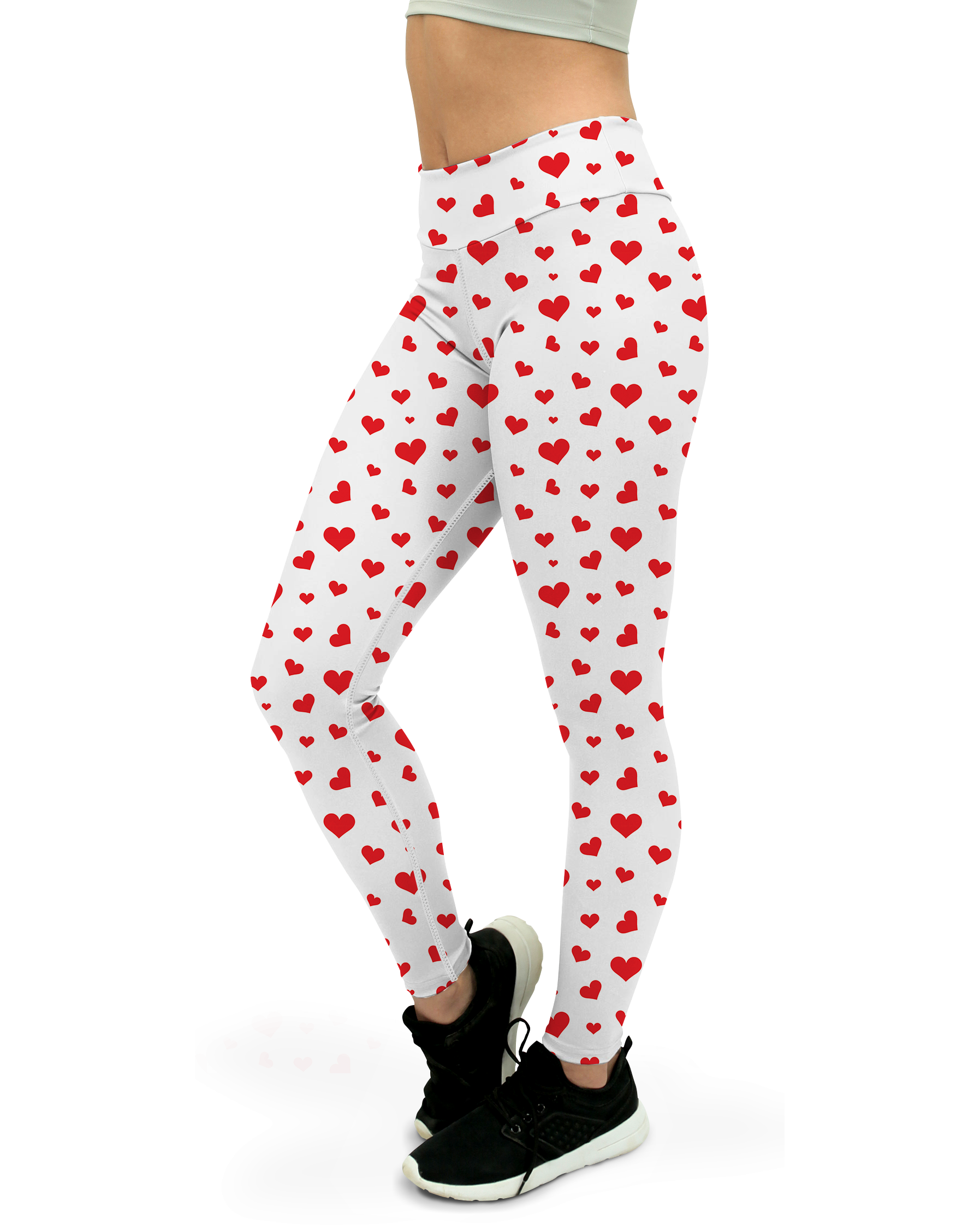 Red Hearts Yoga Pants- Gearbunch