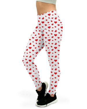 Red Hearts Yoga Pants- Gearbunch