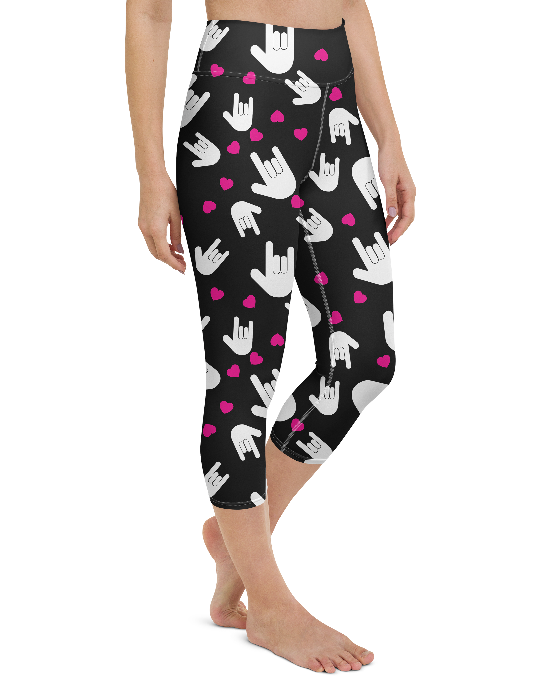 Sign Language I Love You Yoga Capris - Gearbunch