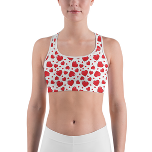 Red Heart Shaped Balloons Sports Bra - Gearbunch