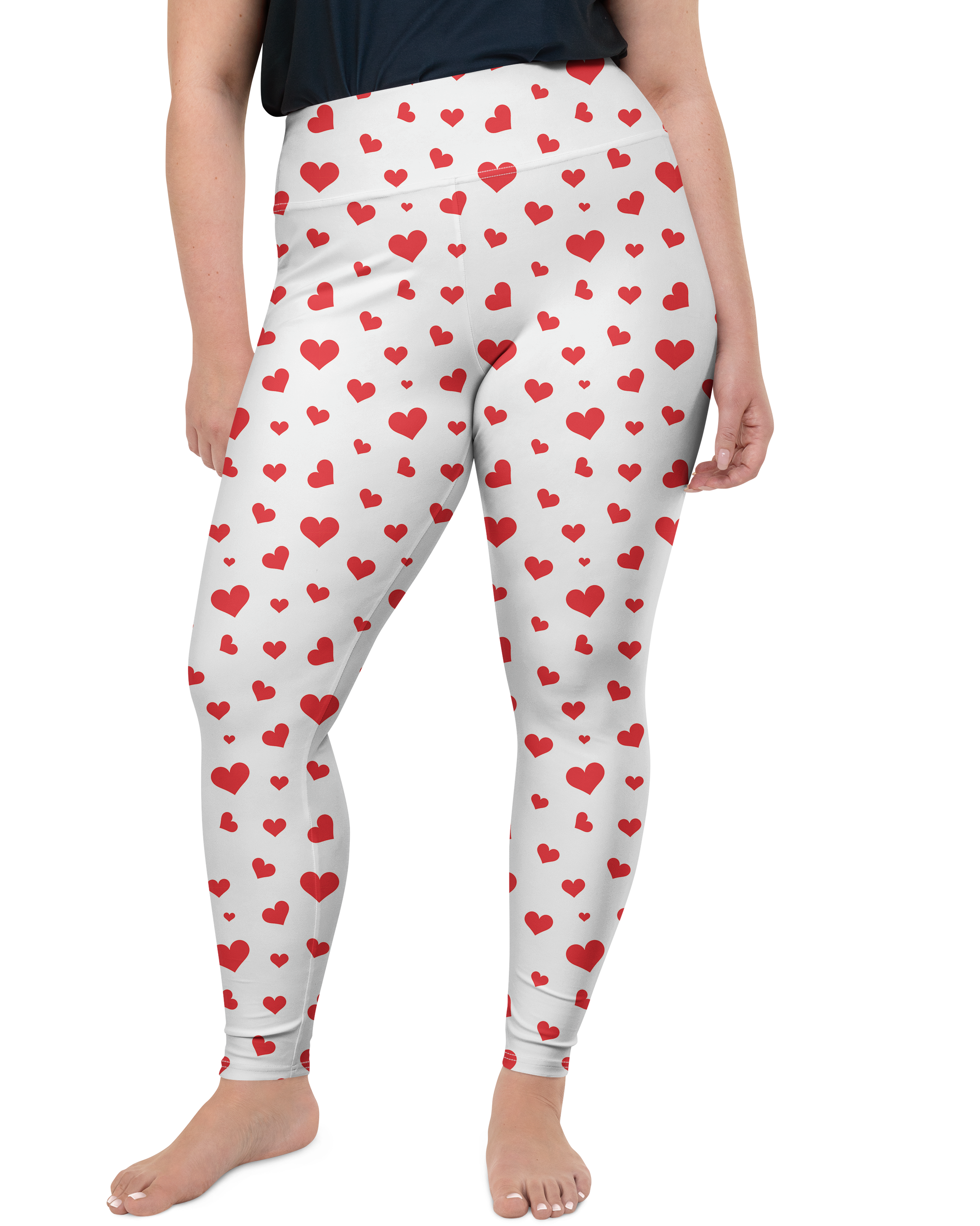 Red Hearts Plus Size Leggings - Gearbunch