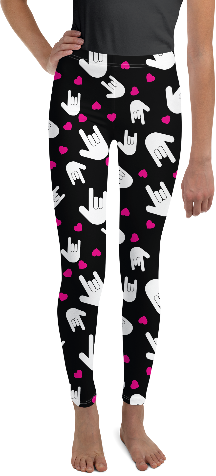 Sign Language I Love You Youth Leggings - Gearbunch