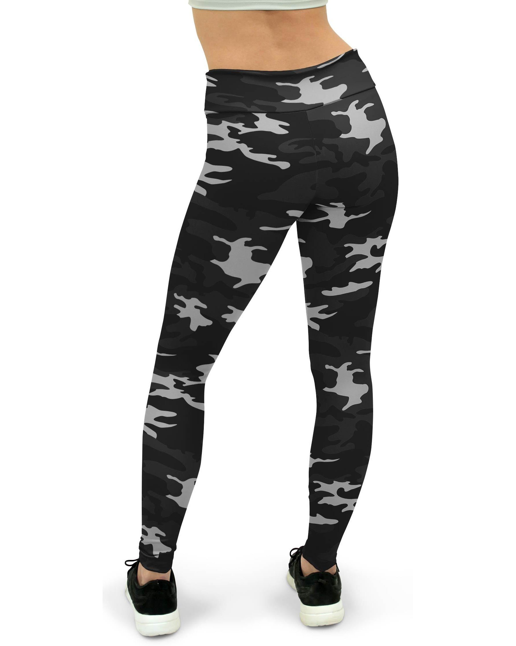 GearBunch Womens Dark Gray Camo Yoga Pants