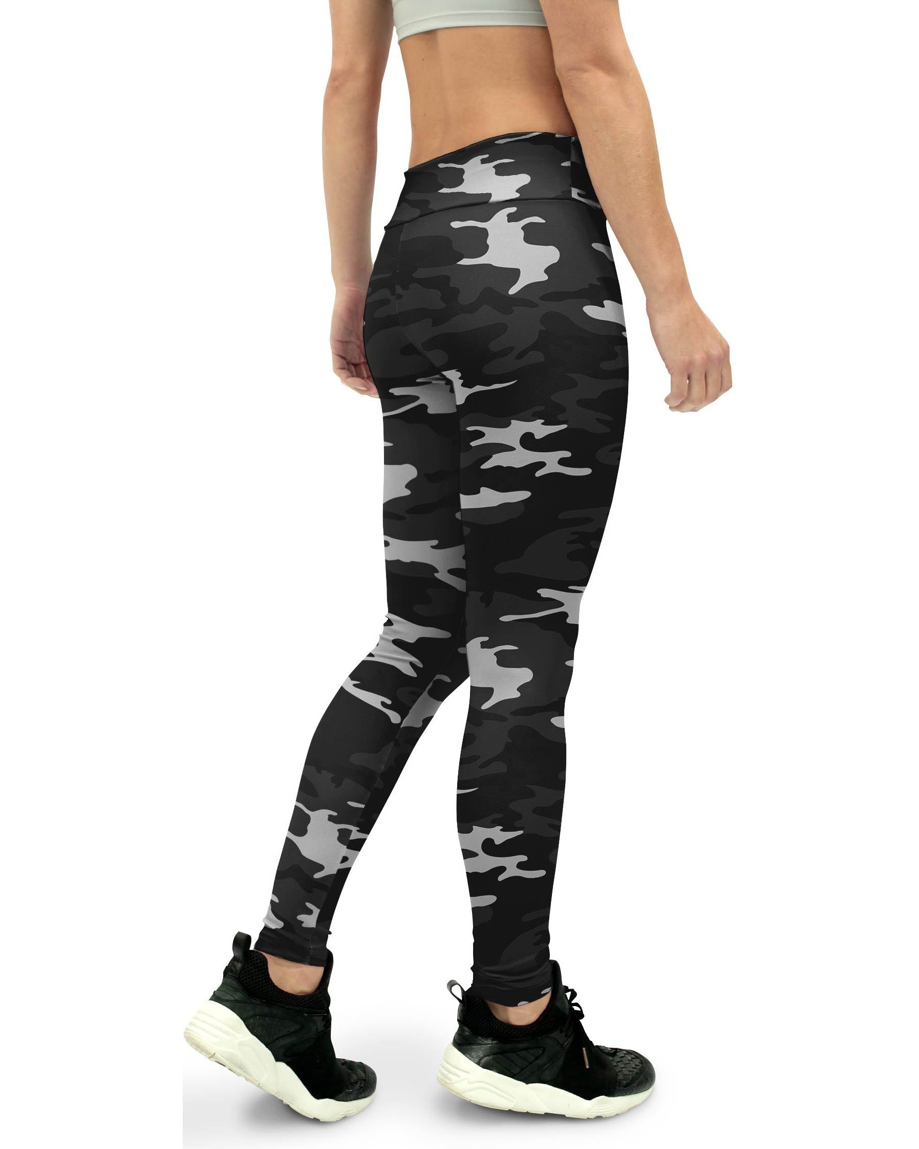 GearBunch Womens Dark Gray Camo Yoga Pants