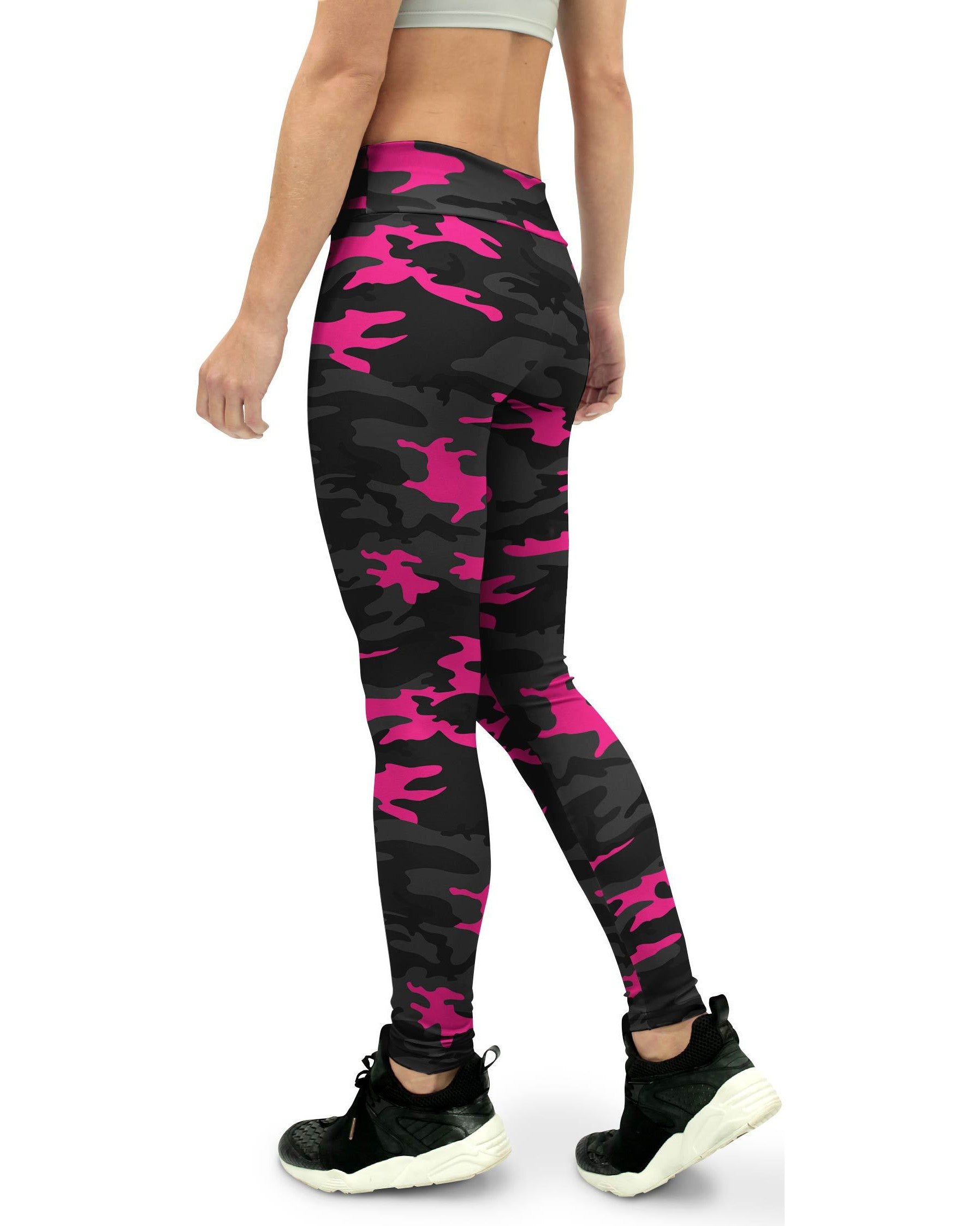GearBunch Womens Dark Pink Camo Yoga Pants