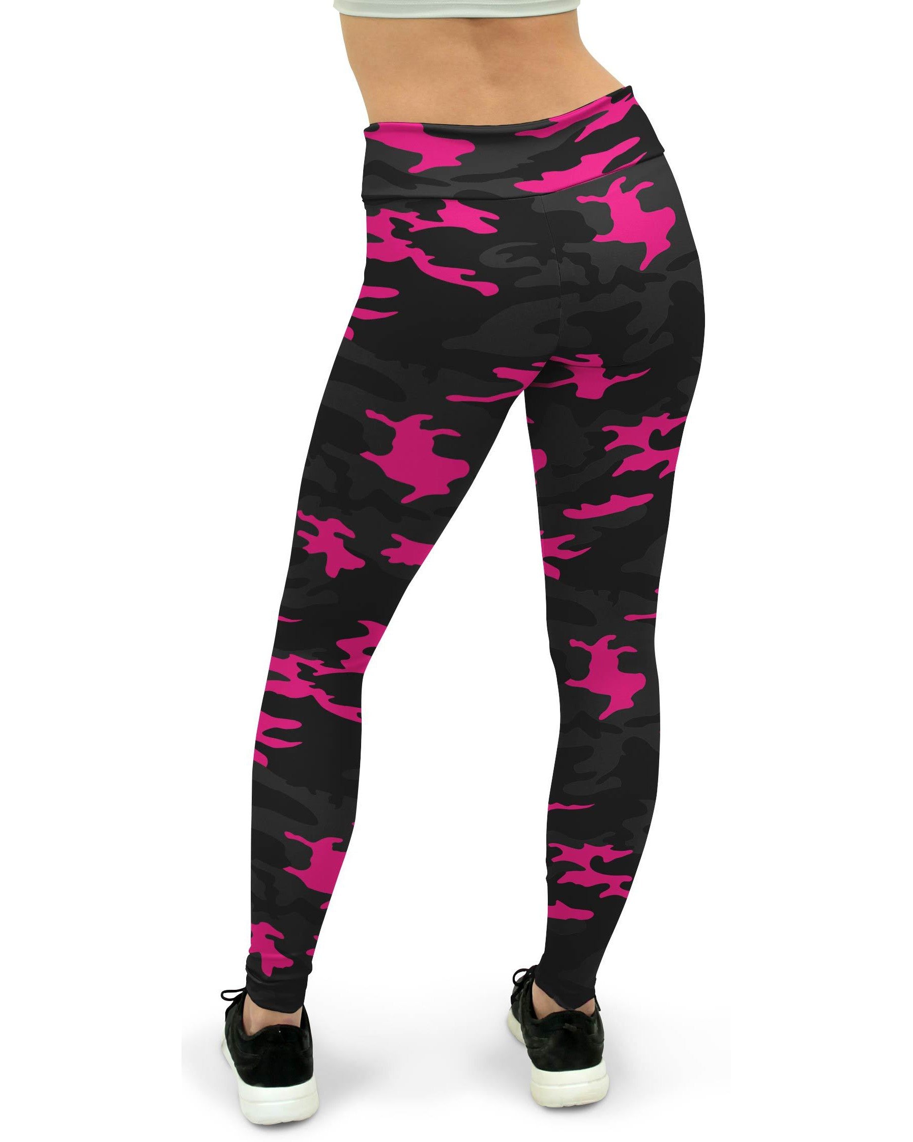 GearBunch Womens Dark Pink Camo Yoga Pants