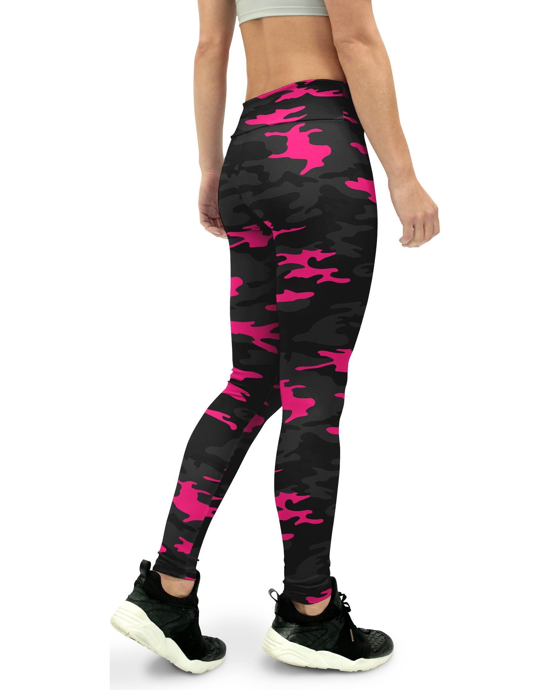 GearBunch Womens Dark Pink Camo Yoga Pants