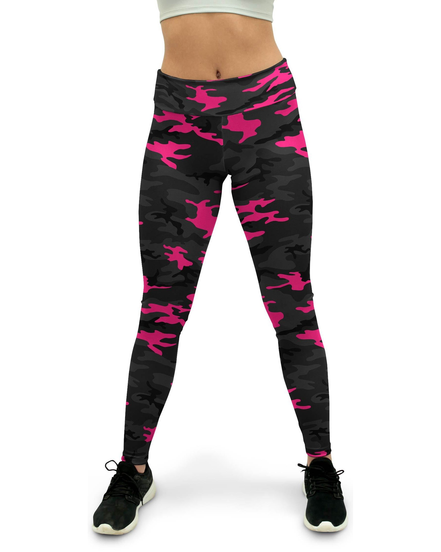 GearBunch Womens Dark Pink Camo Yoga Pants