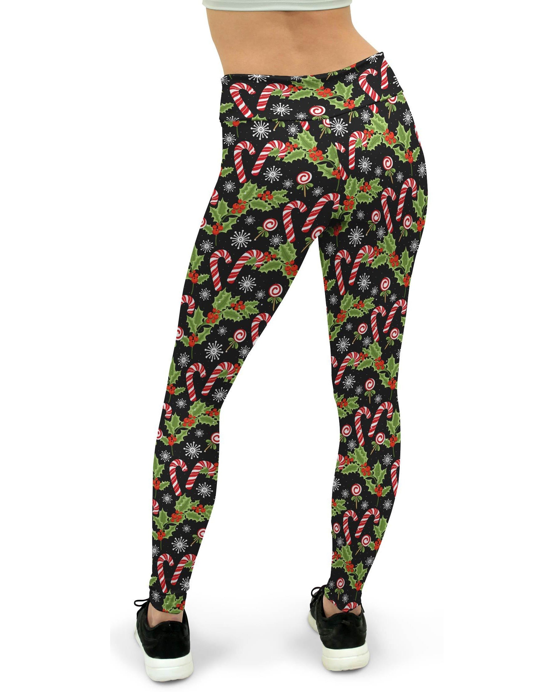 Holly Leaves with Berries Women's Yoga Pants Gearbunch