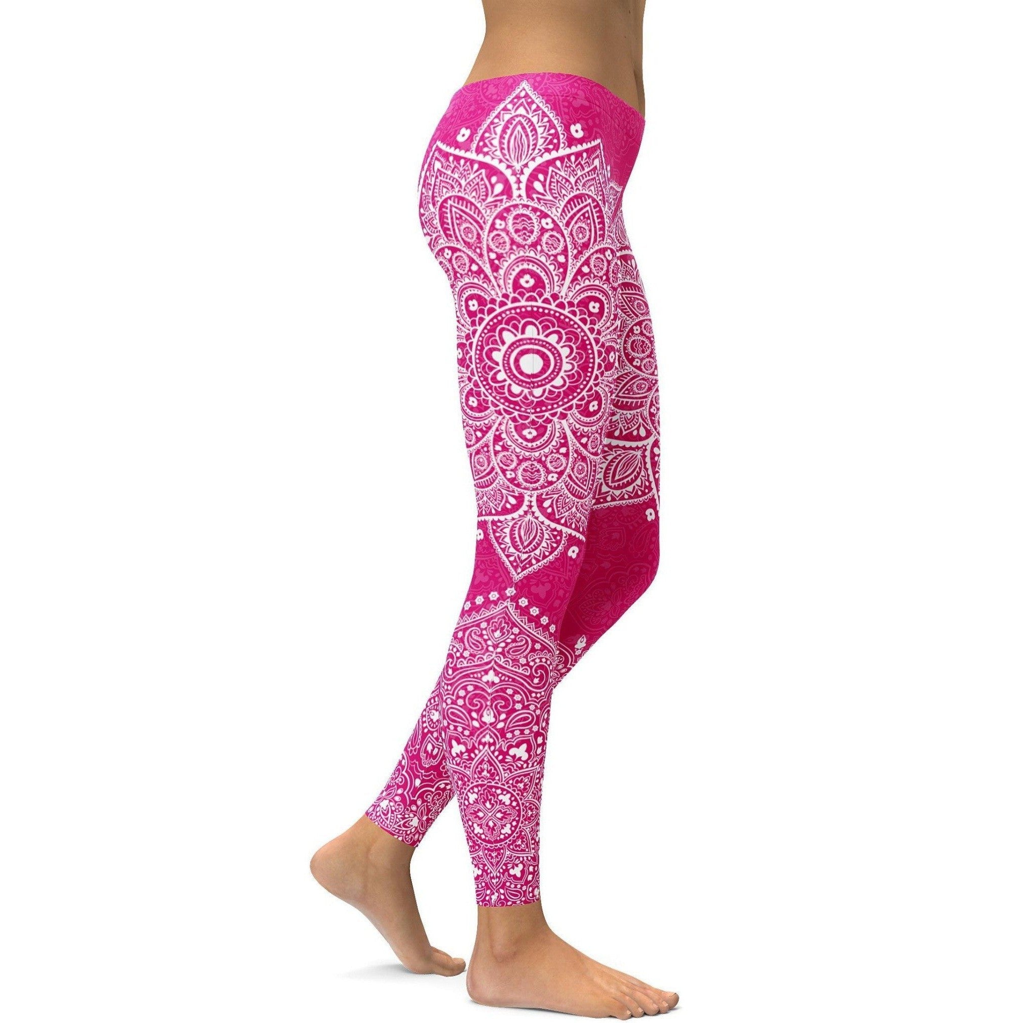 Hot_Pink_Mandala_Leggings_Yoga_Pants_Printed_Pink_Leggings 