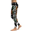 Womens Workout Yoga Irish Cross Leggings Black/Green/White | Geabunch.com