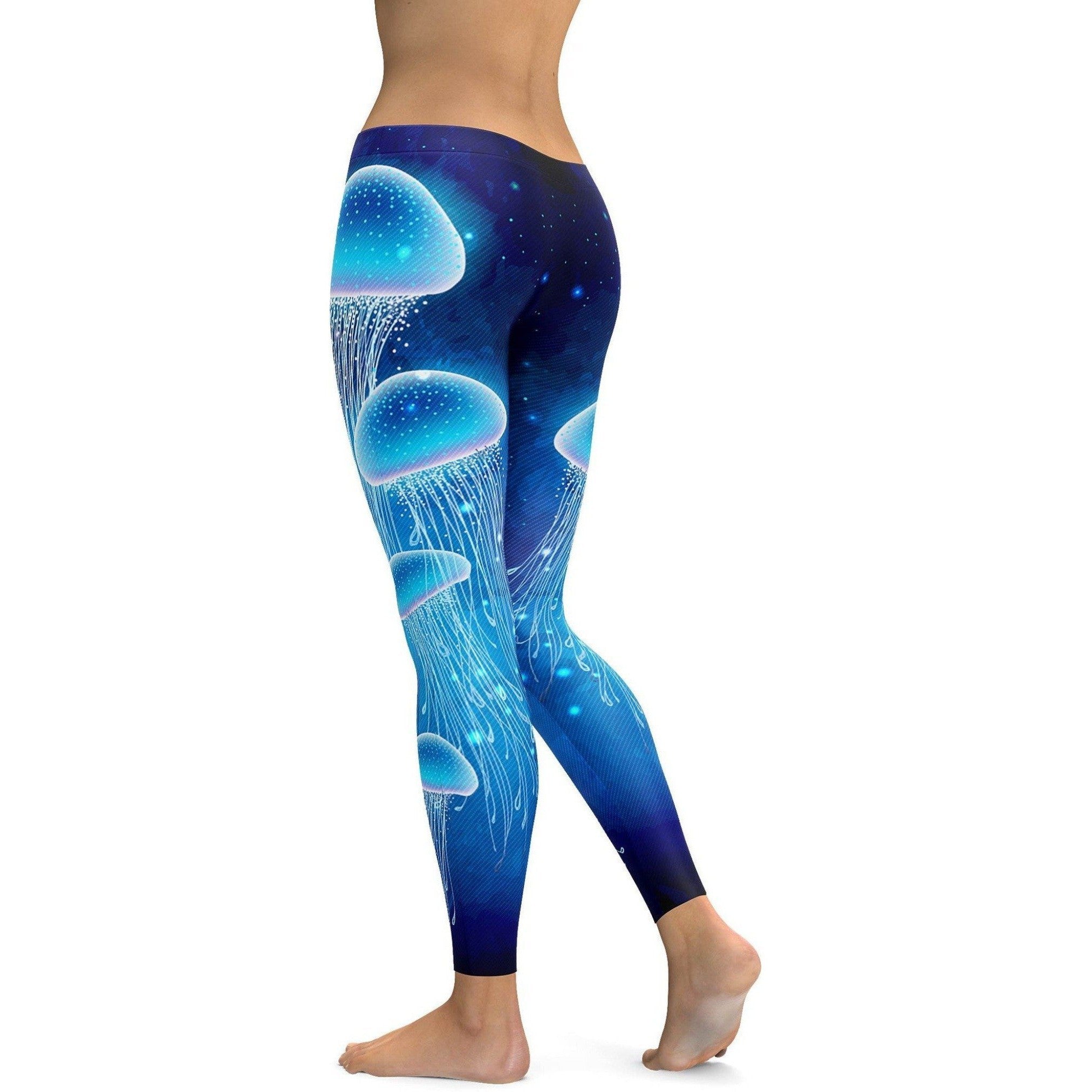 Jellyfish Scuba Diving Leggings in blue color palette