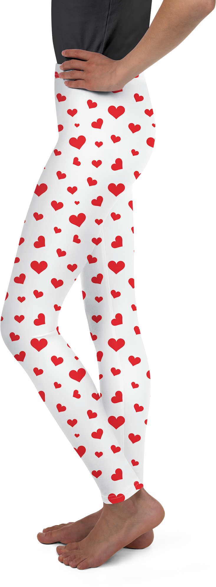 Red Hearts Youth Leggings - Gearbunch