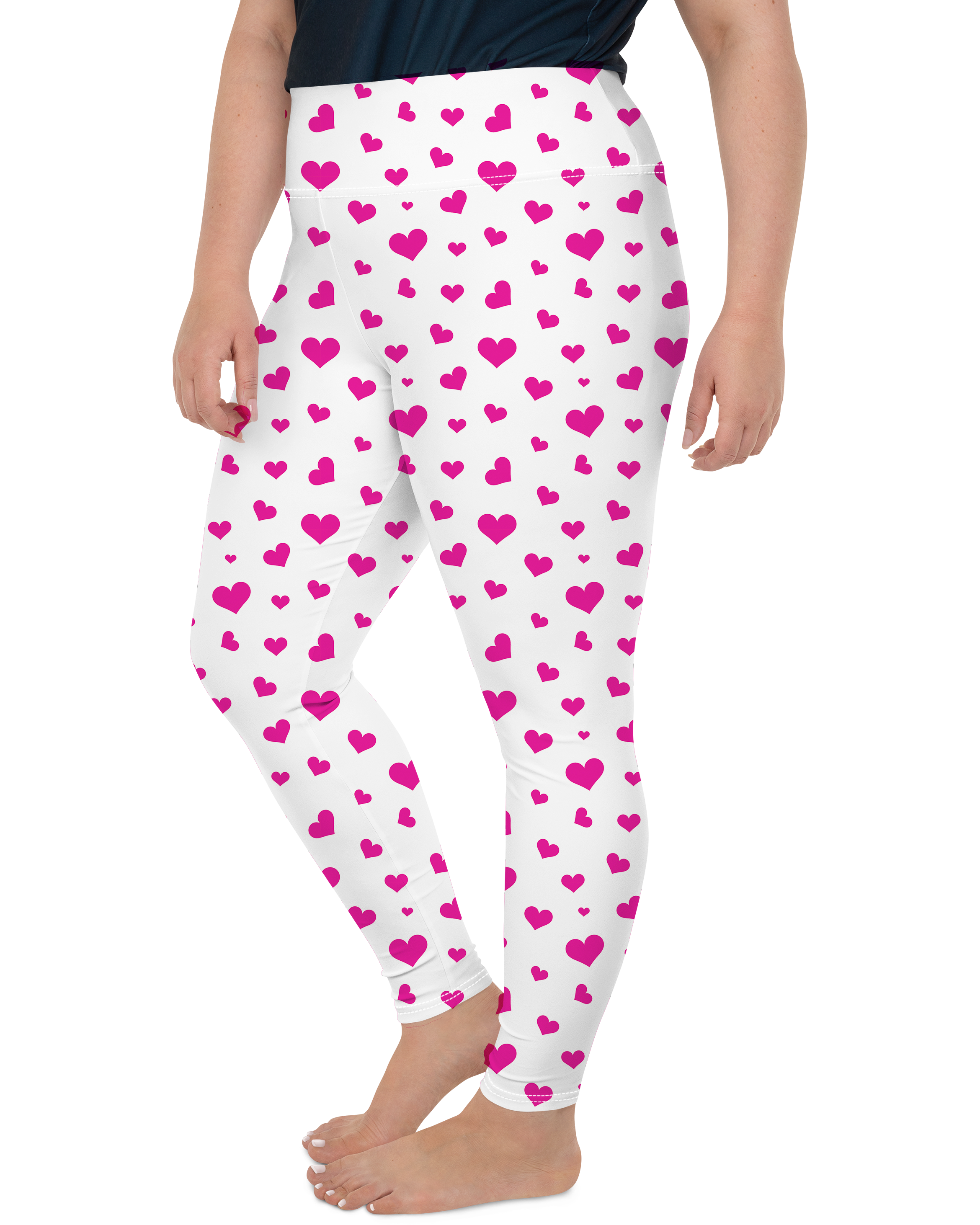 Pink Hearts Plus Size Leggings - Gearbunch