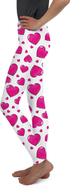 Pink Heart Shaped Balloons Youth Leggings - Gearbunch