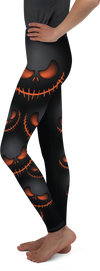 Gearbunch Halloween Evil Pumpkin Grin Youth Leggings - Gearbunch