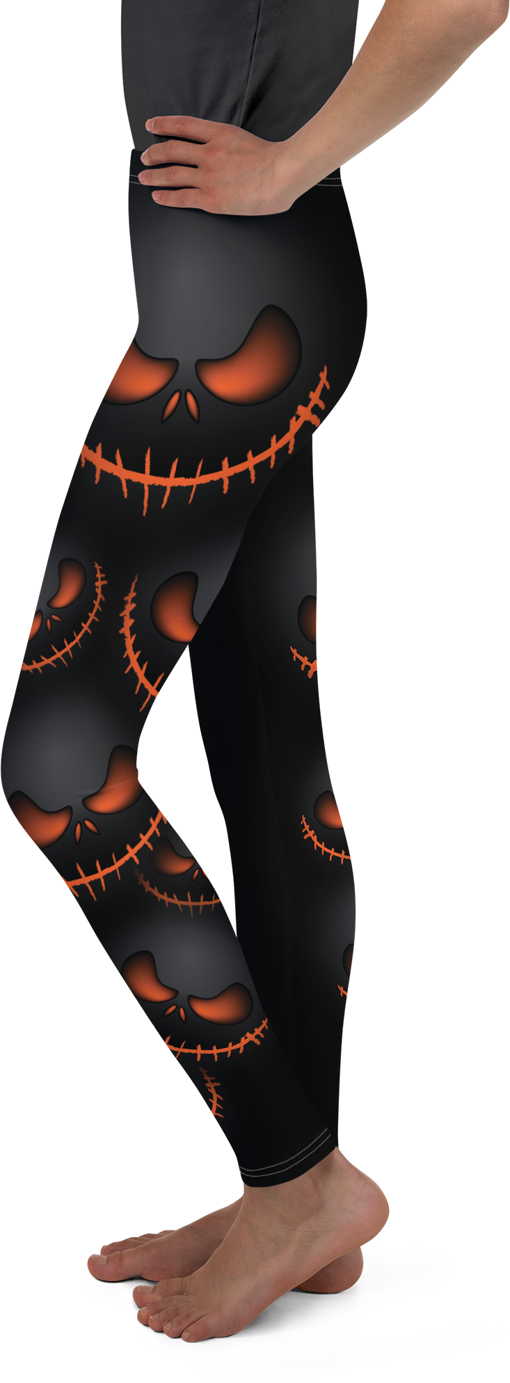 Gearbunch Halloween Evil Pumpkin Grin Youth Leggings - Gearbunch