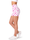 Pink Hearts Yoga Shorts - Gearbunch