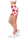 Red Heart Shaped Balloons Yoga Shorts