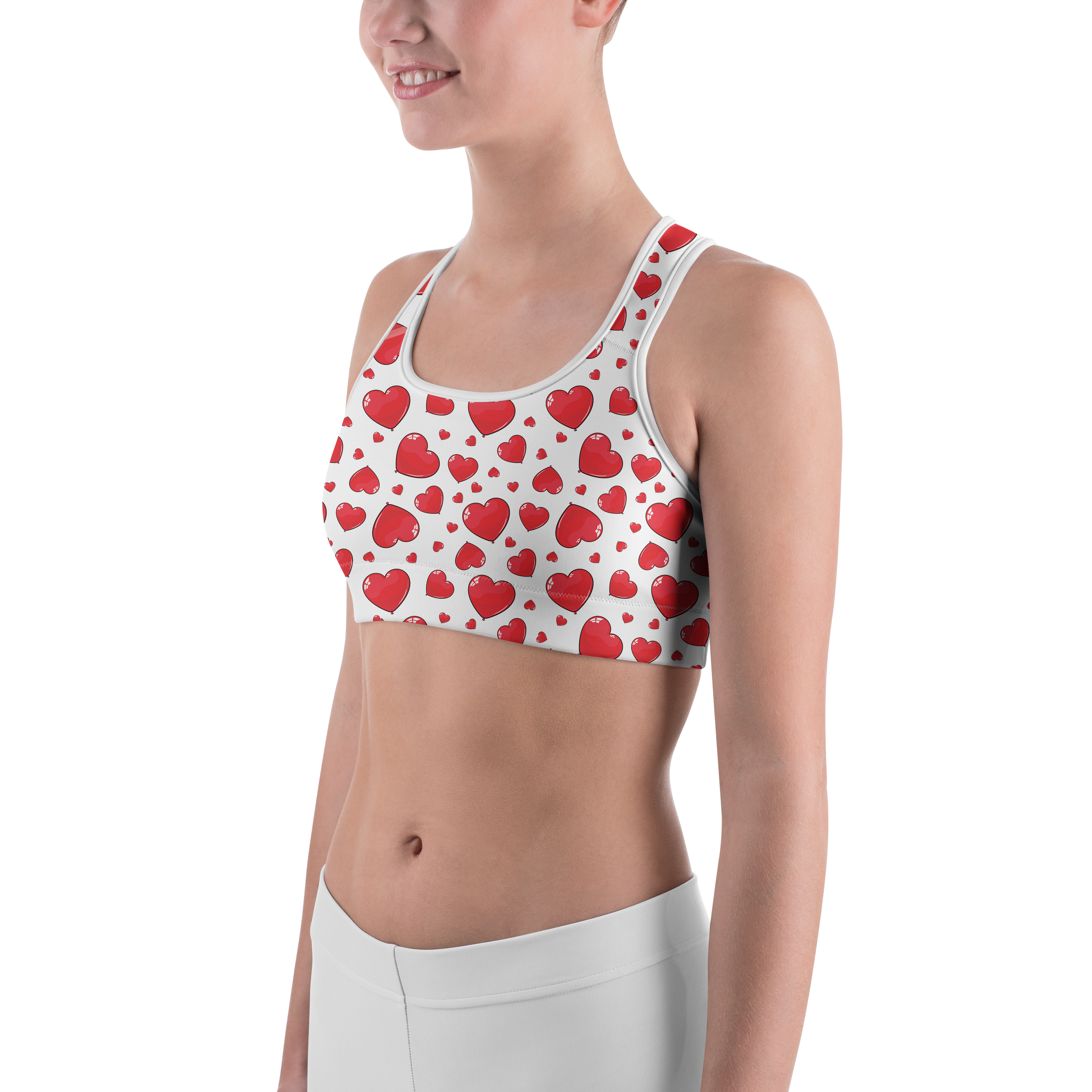 Red Hearts Sports Bra - Gearbunch