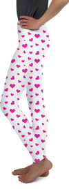 Pink Hearts Youth Leggings - Gearbunch