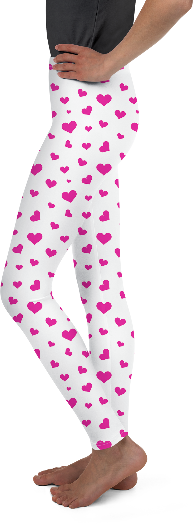 Pink Hearts Youth Leggings - Gearbunch