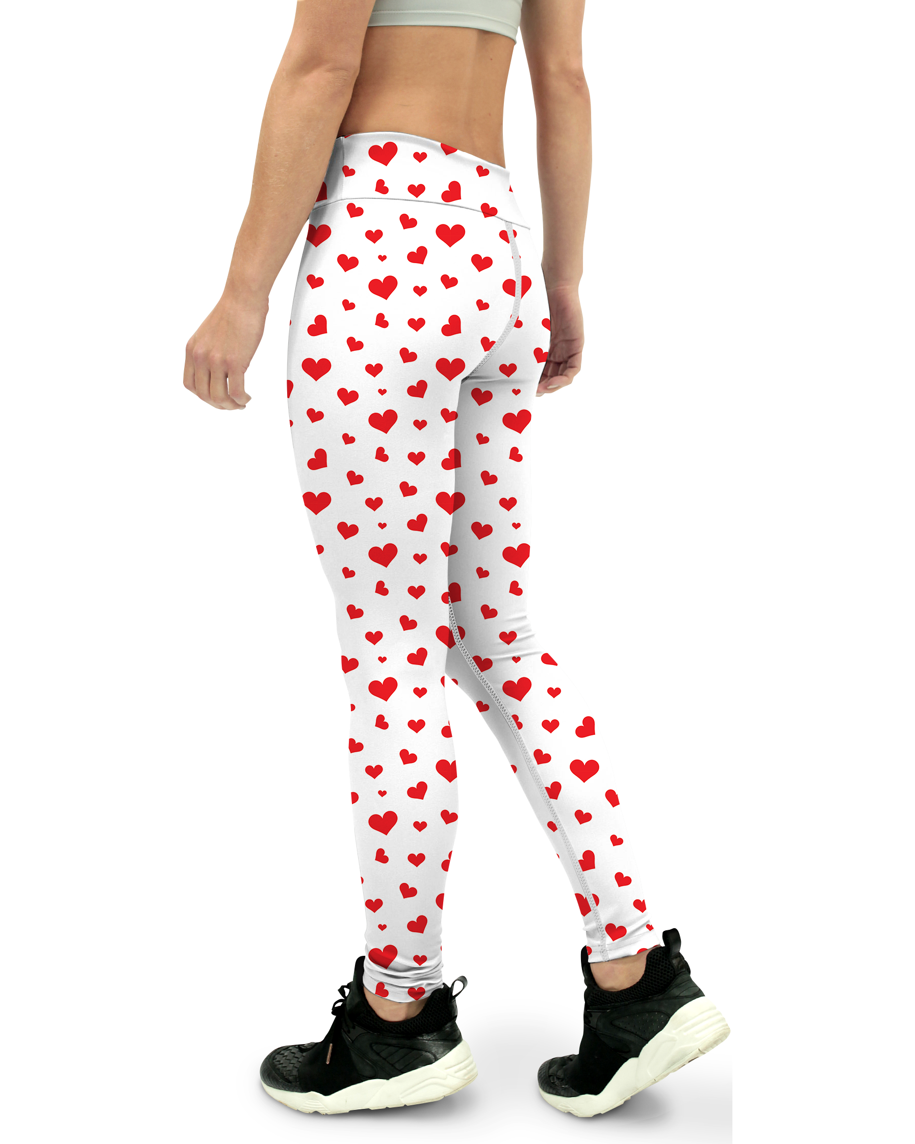 Red Hearts Yoga Pants- Gearbunch